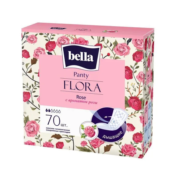 

Прокладки женские гигиенические ежедневные bella Panty FLORA Rose с ароматом розы по 70 шт