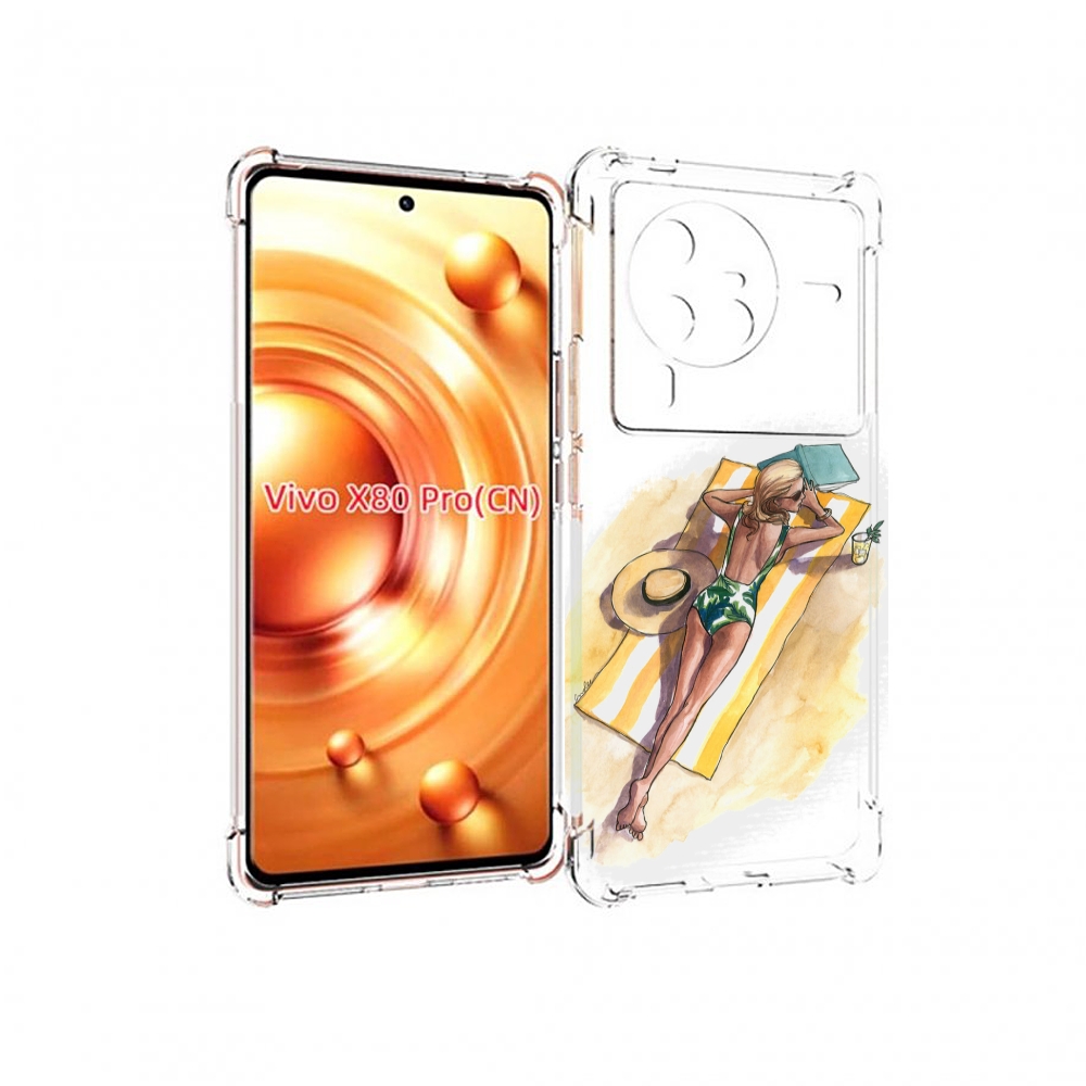 

Чехол MyPads девушка на пляже женский для Vivo X80 PRO, Прозрачный, Tocco