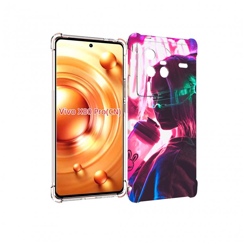 

Чехол MyPads девушка неоновый фон женский для Vivo X80 Pro, Прозрачный, Tocco