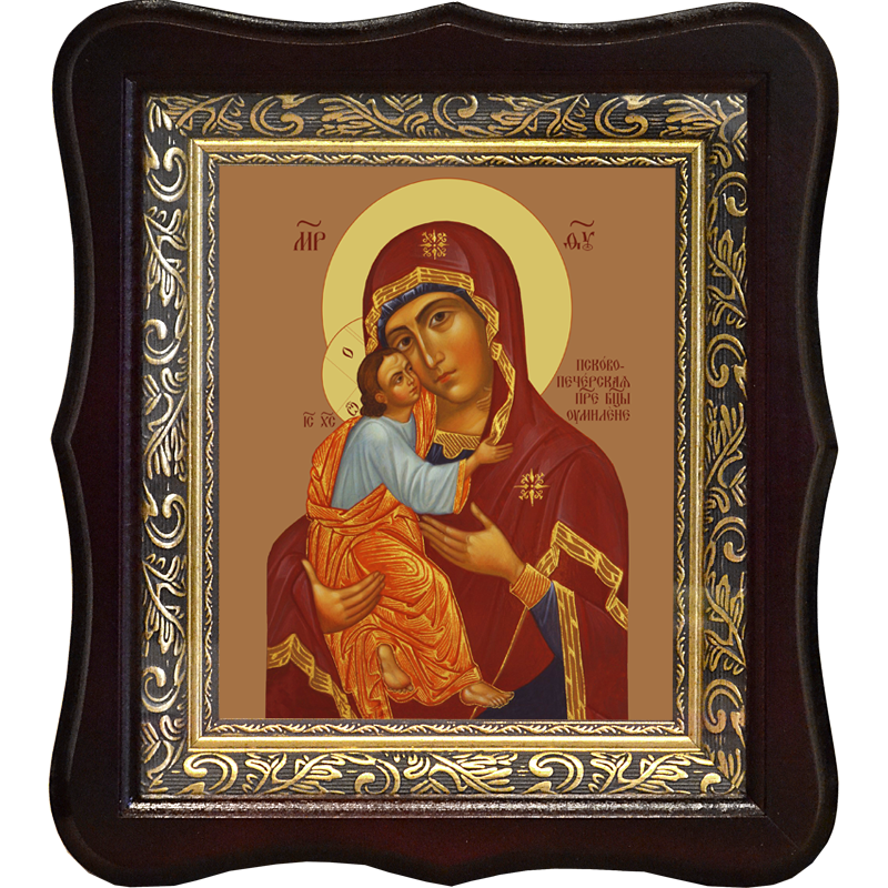 

Умиление Псково-Печерская. Икона Божьей Матери на холсте.