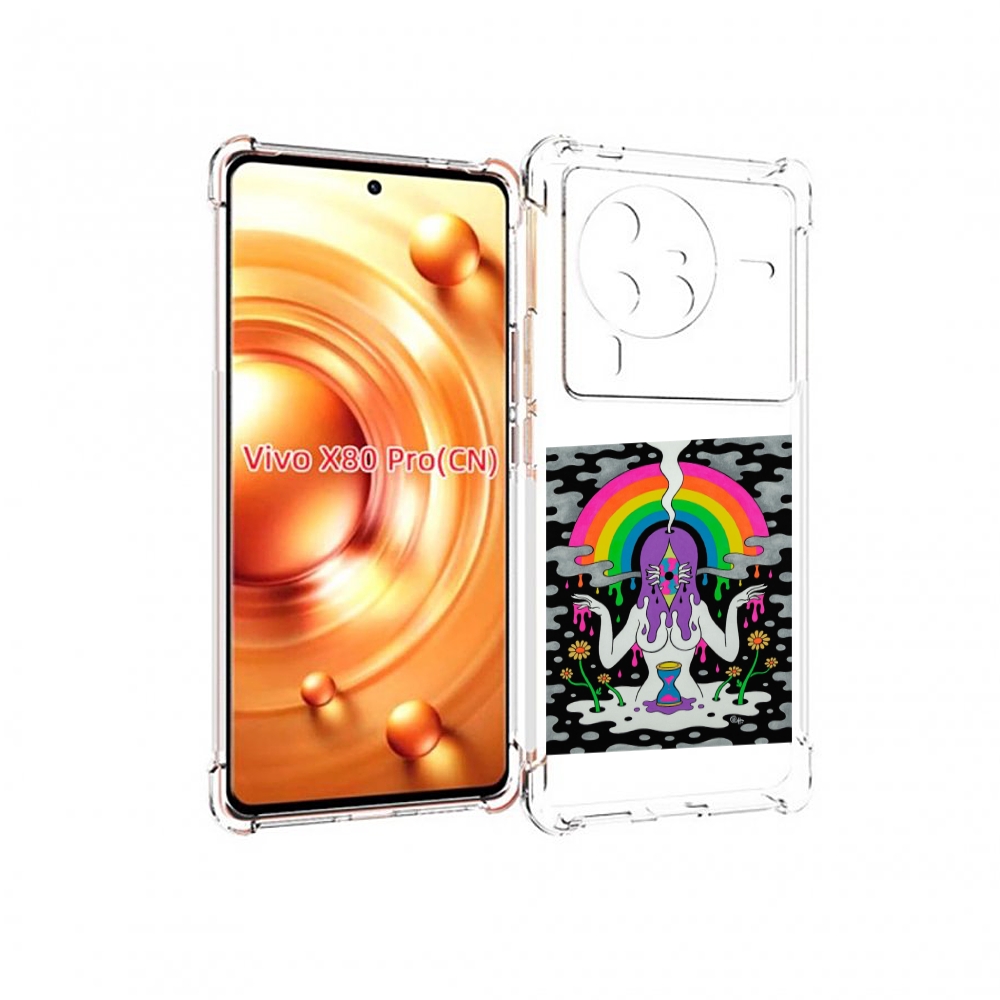 

Чехол MyPads девушка с радугой абстракция женский для Vivo X80 PRO, Прозрачный, Tocco