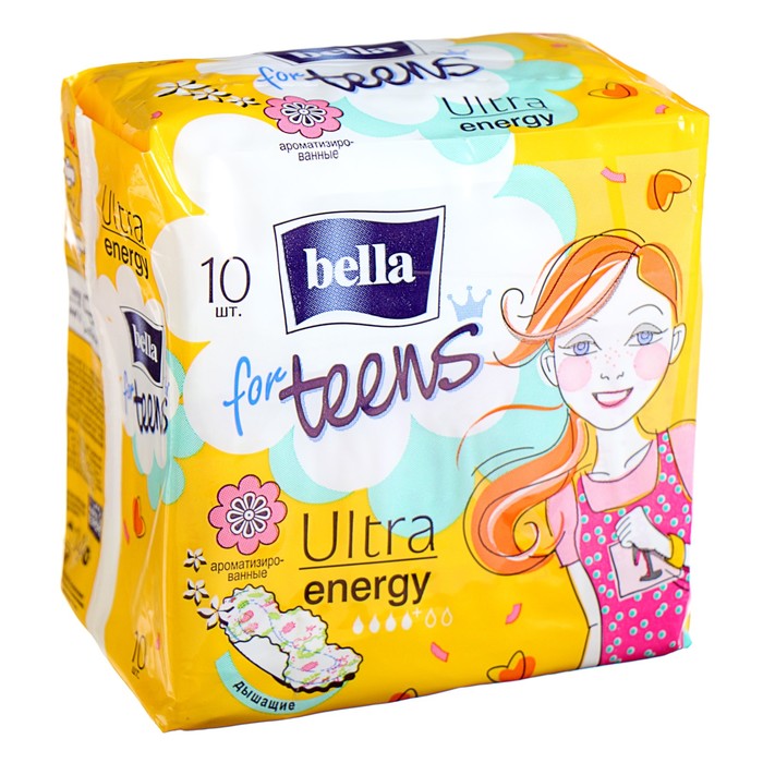 

Прокладки супертонкие Bella forTeens Energy Deo 10 шт., Белый