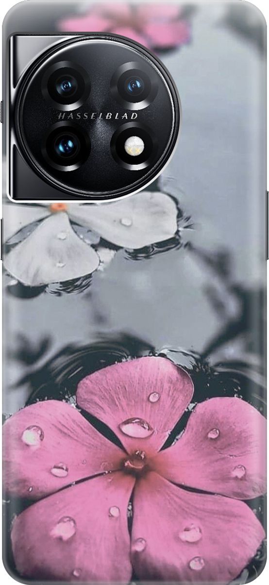 

Силиконовый чехол на OnePlus 11 с принтом "Фиалки в воде", Розовый;серый, 159475