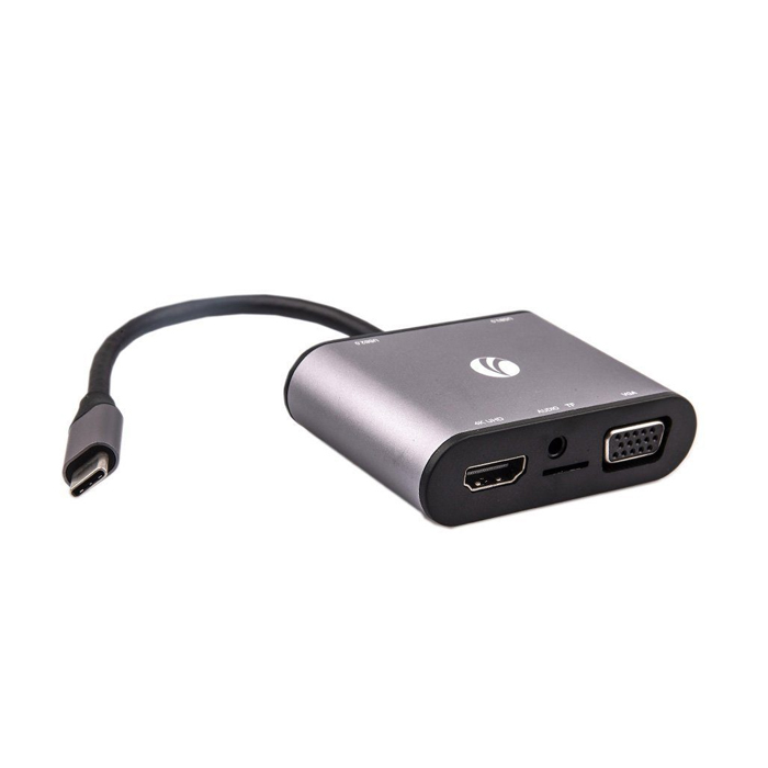 фото Адаптер telecom usb type-c-hdmi/3xusb a/usb type-c/microsd/jack 3.5, m-f grey (cu425m)