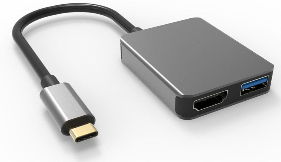 

Адаптер Telecom USB Type-C-HDMI/USB A/USB Type-C, M-F Grey (CU454), Серый, CU454