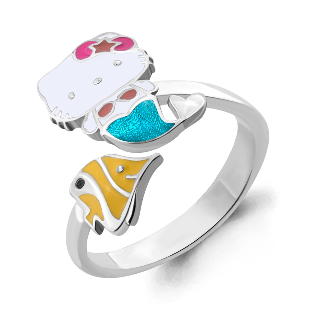 

Кольцо из серебра с эмалью р. 16 Aquamarine 54635_925_р, 54635_925_р