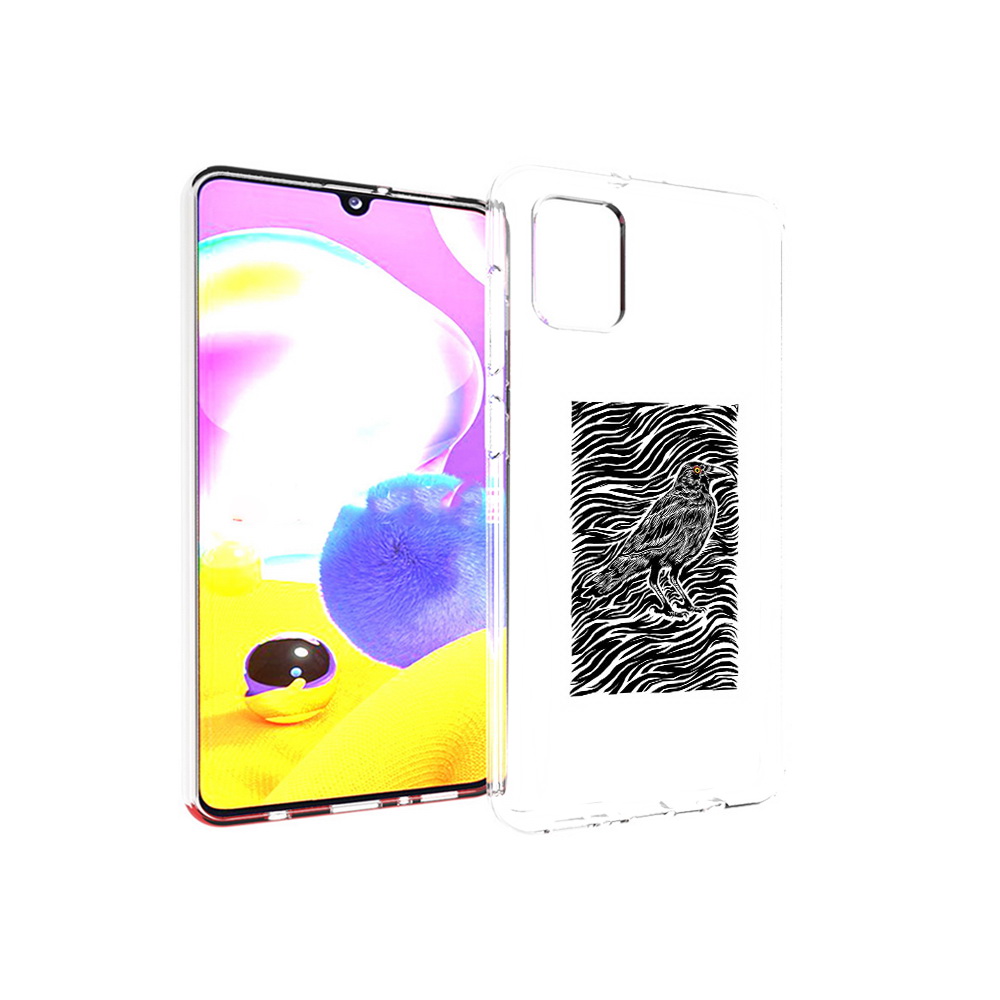 

Чехол MyPads Tocco для Samsung Galaxy A31 ворон в абстракции (PT146911.482.272), Прозрачный, Tocco