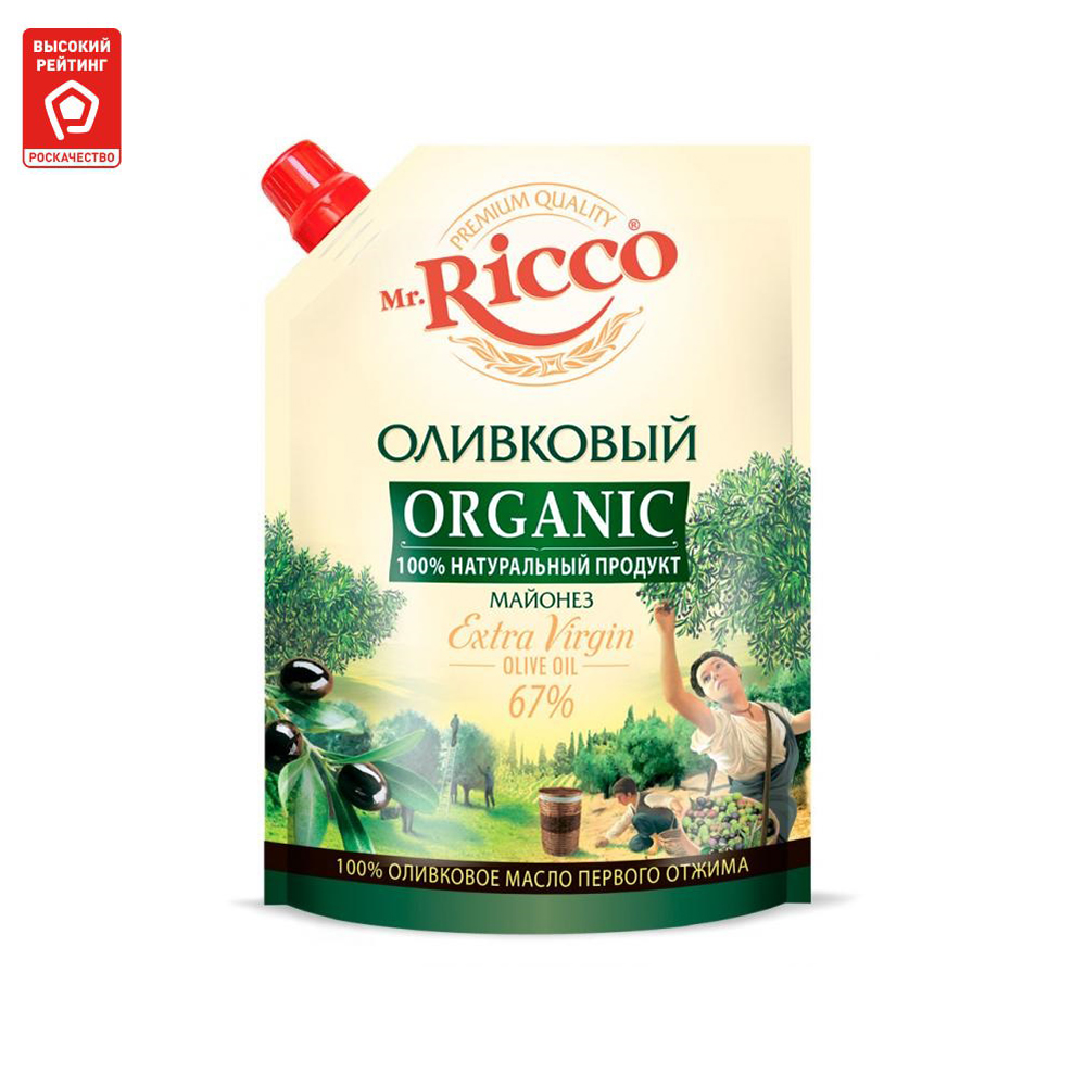 Майонез Mr.Ricco Organic оливковый 67% 800 мл