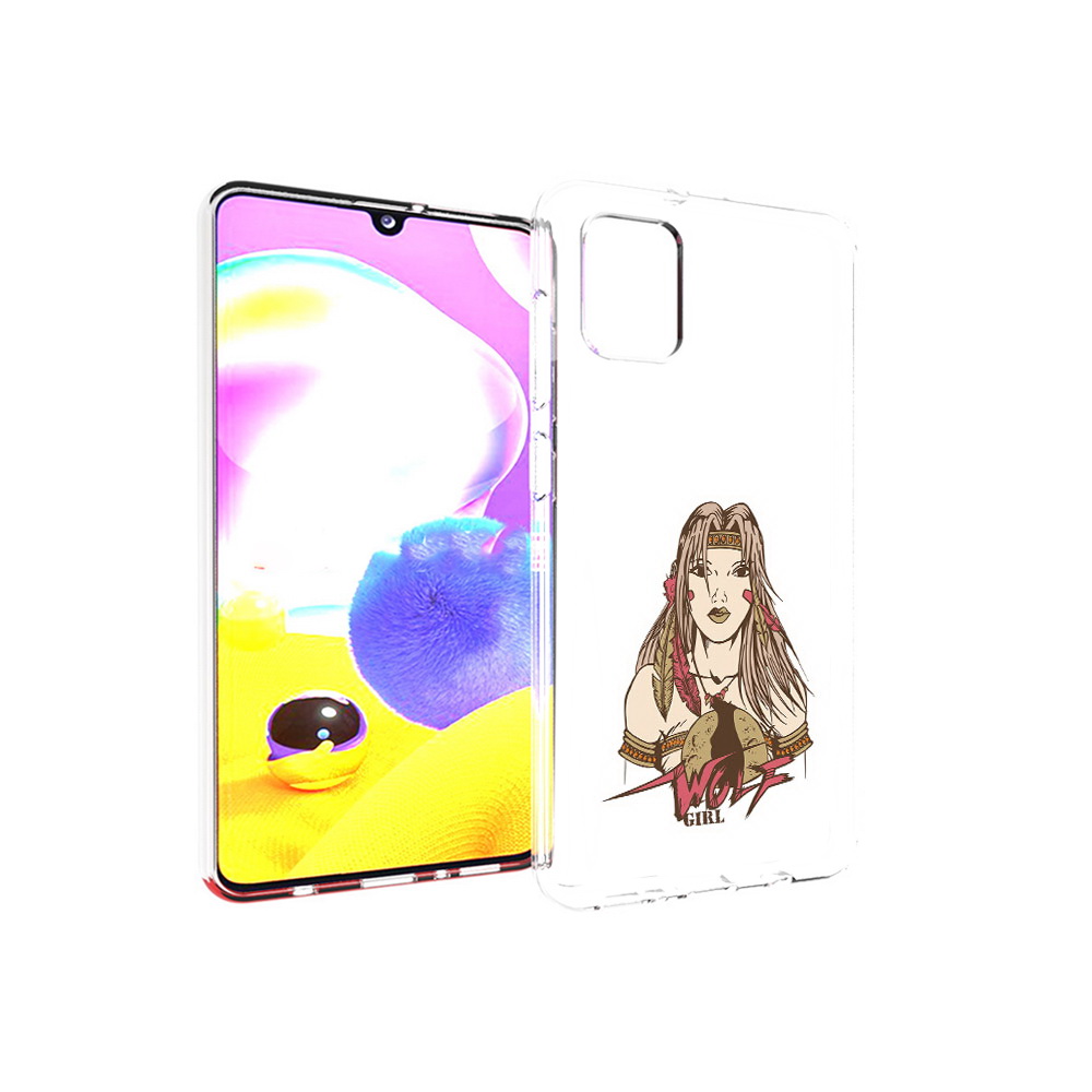 

Чехол MyPads Tocco для Samsung Galaxy A31 девушка волк (PT146911.482.306), Прозрачный, Tocco