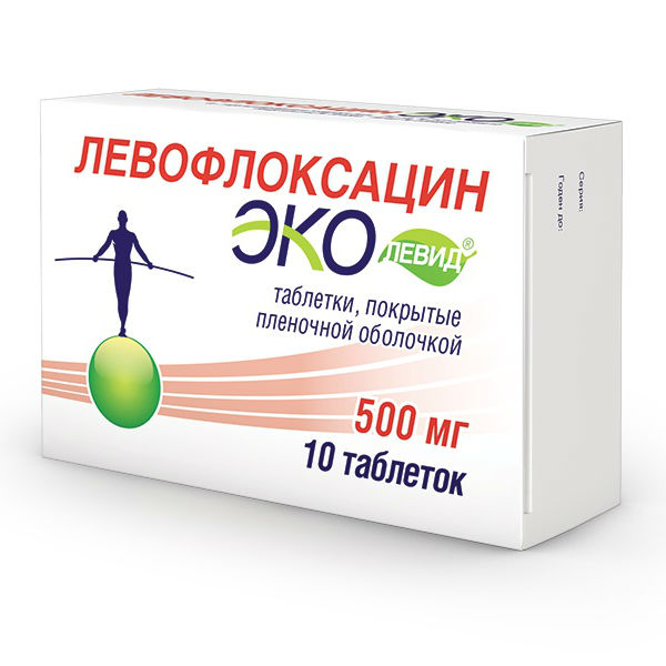 Левофлоксацин Эколевид таблетки 500 мг 10 шт.