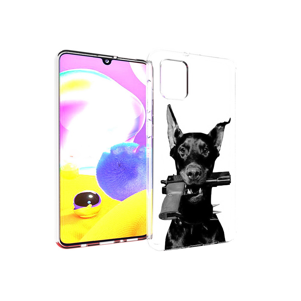 Чехол MyPads Tocco для Samsung Galaxy A31 доберман с пистолетом (PT146911.482.331)