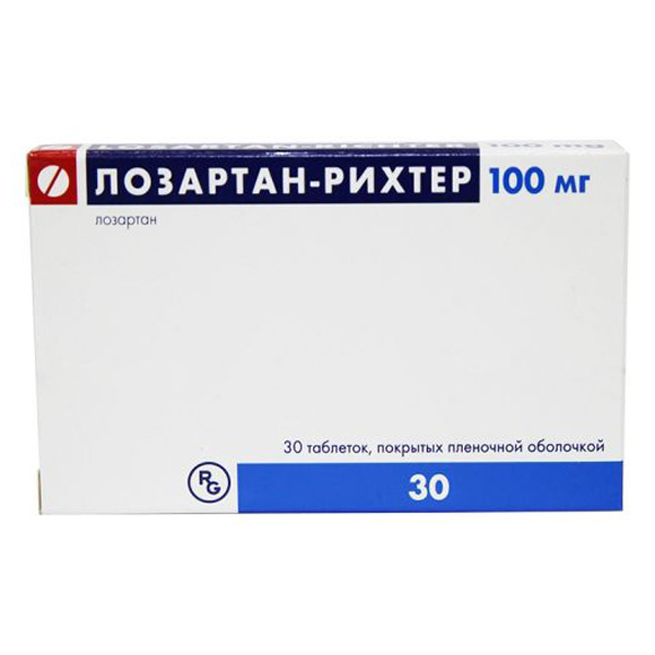 Лозартан-Рихтер таблетки 100 мг 30 шт.