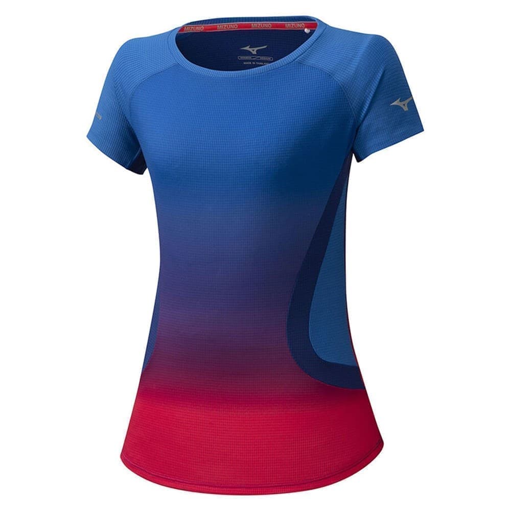 

Футболка женская Mizuno J2GA0701-26 синяя L, J2GA0701-26