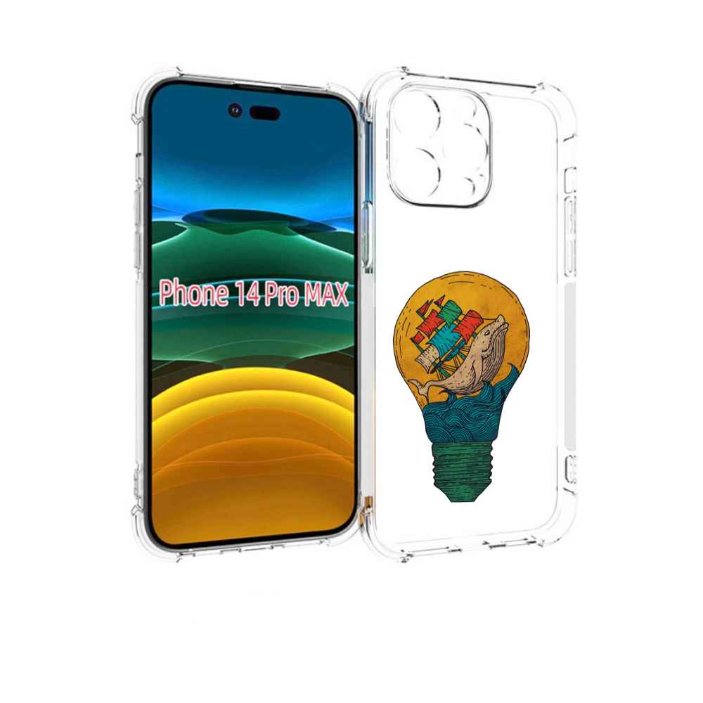 

Чехол MyPads кит в лампочке с парусами для iPhone 14 Pro Max, Прозрачный, Tocco