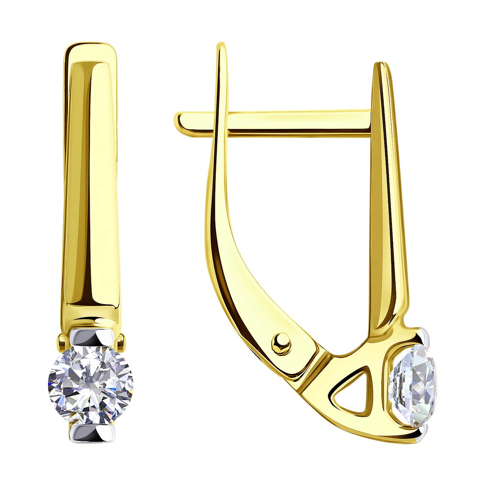 

Серьги из желтого золота Diamant 53-120-00840-1, фианит, 53-120-00840-1