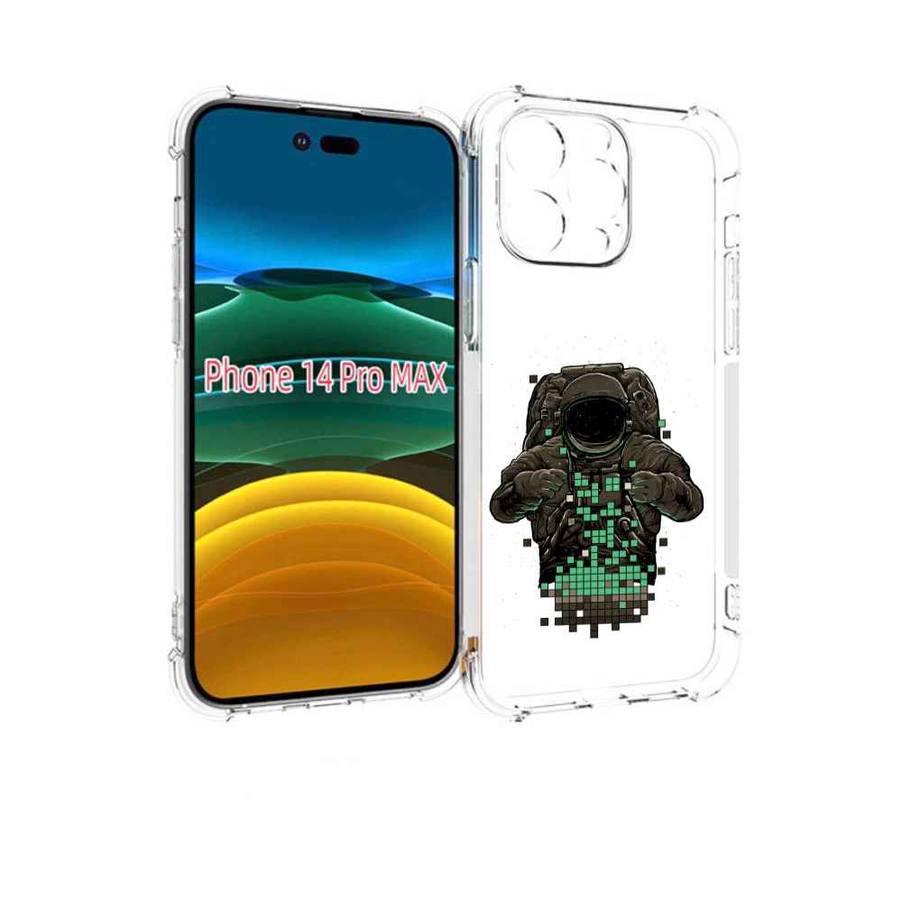 

Чехол MyPads космонавт с пикселями для iPhone 14 Pro Max, Прозрачный, Tocco