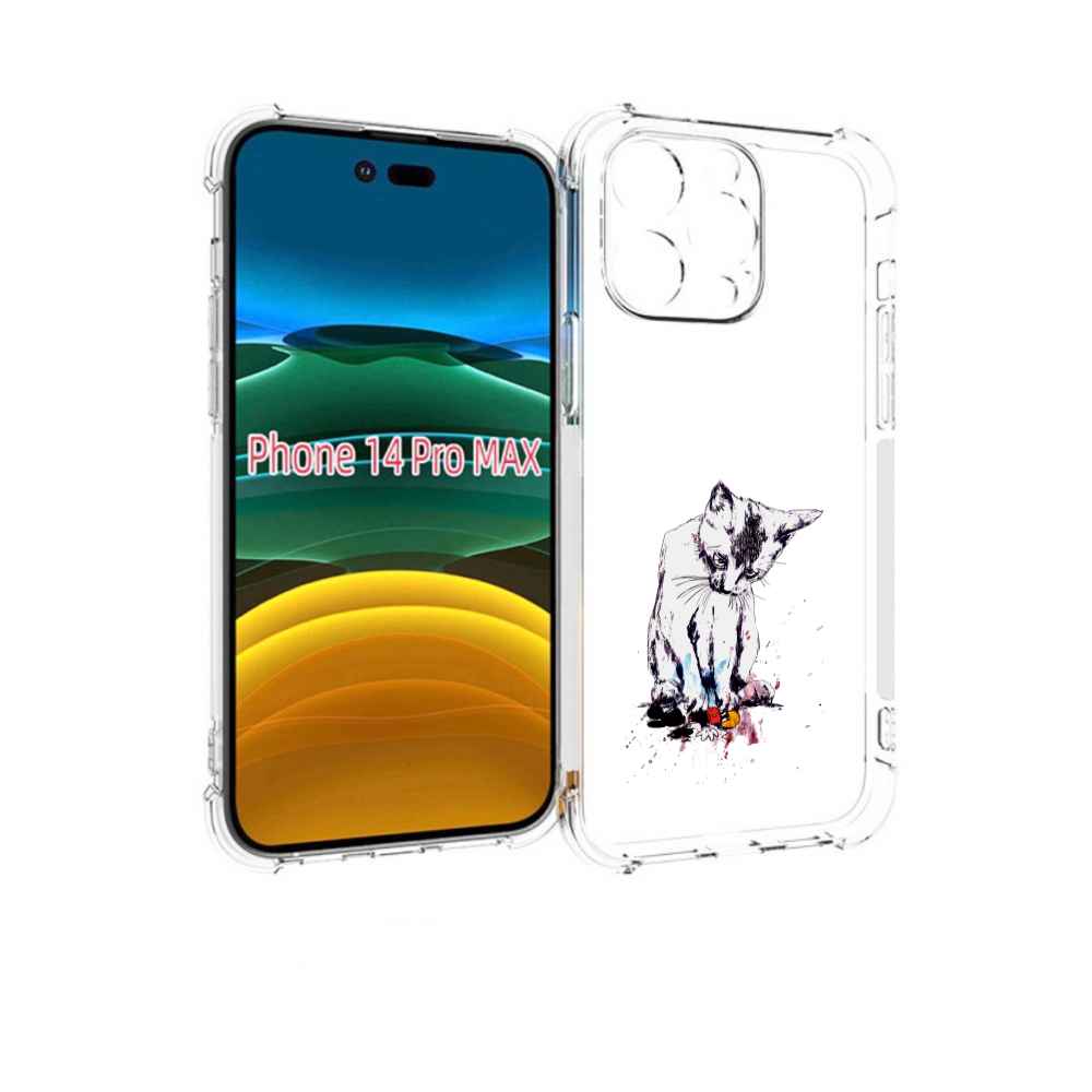

Чехол MyPads кот и микки для iPhone 14 Pro Max, Прозрачный, Tocco