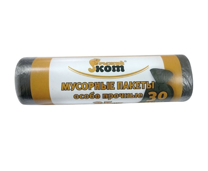 

Мешки для мусора Рыжий кот, черные, 25 шт./рул. 30 л, Черный