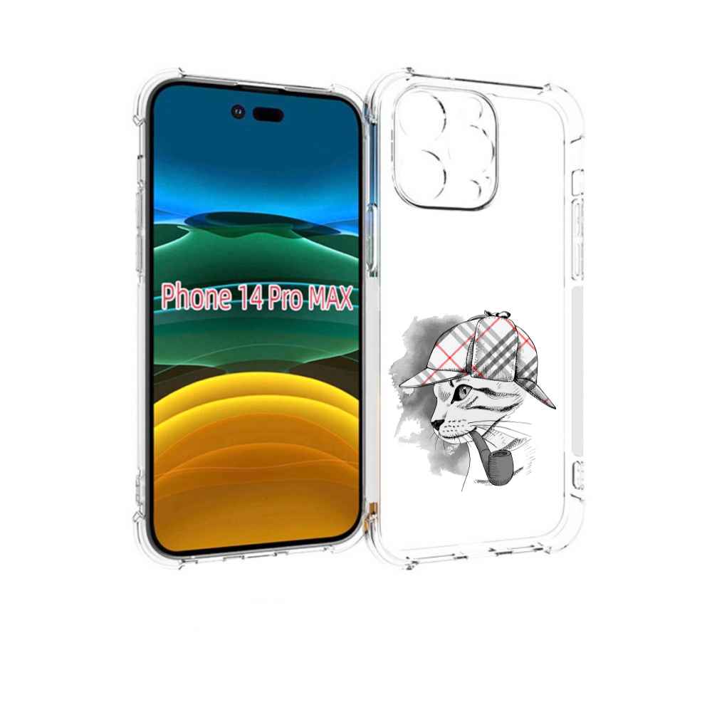 

Чехол MyPads кошка с трубкой для iPhone 14 Pro Max, Прозрачный, Tocco