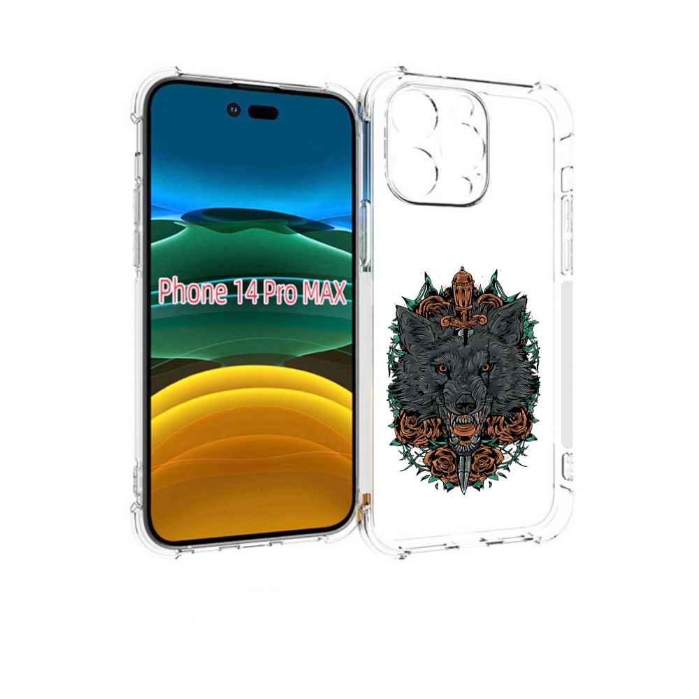 

Чехол MyPads красивый злой волк для iPhone 14 Pro Max, Прозрачный, Tocco