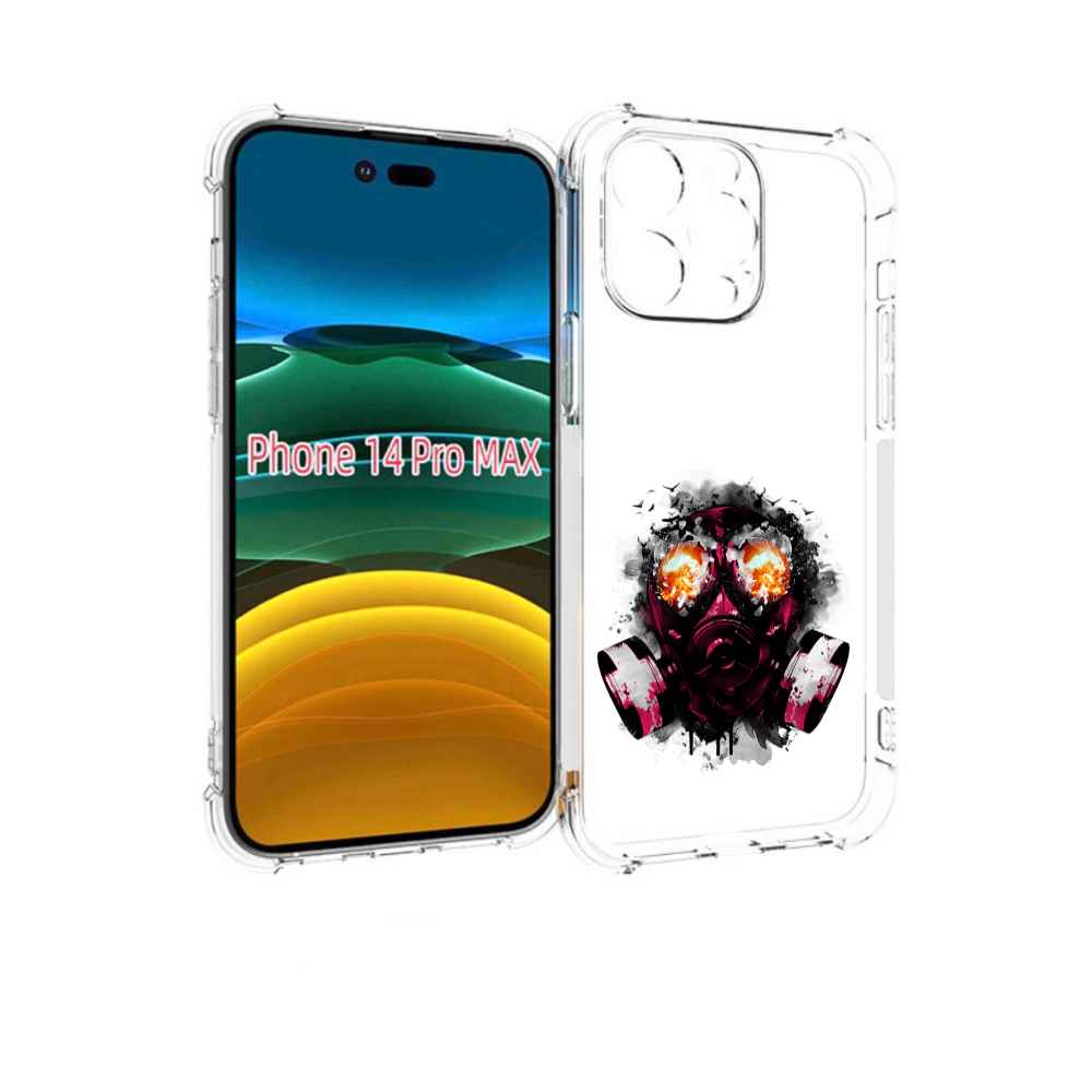 

Чехол MyPads красный противогаз для iPhone 14 Pro Max, Прозрачный, Tocco