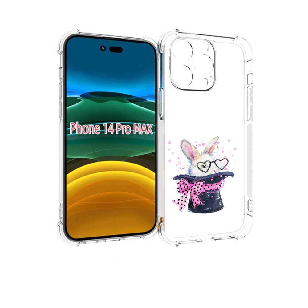 

Чехол MyPads кролик в шляпе для iPhone 14 Pro Max, Прозрачный, Tocco