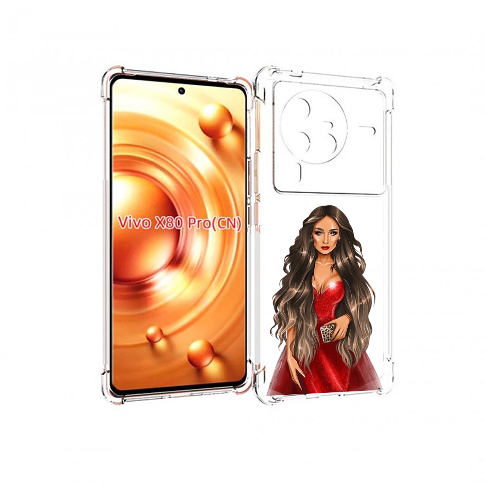 

Чехол MyPads девушка-в-вечернем-платье женский для Vivo X80 Pro, Прозрачный, Tocco