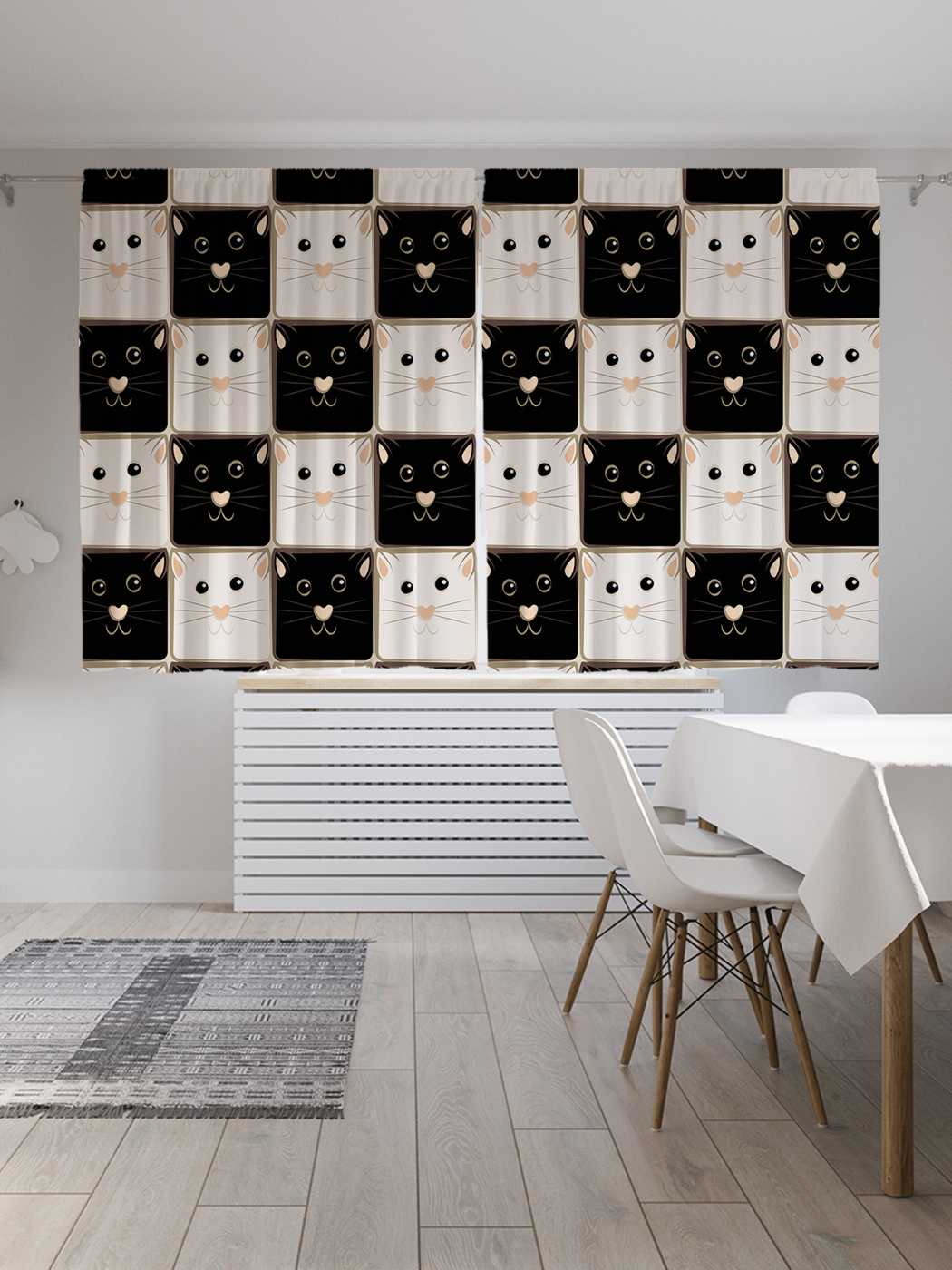 фото Шторы joyarty с фотопечатью "котики" из сатена, 290х180 см