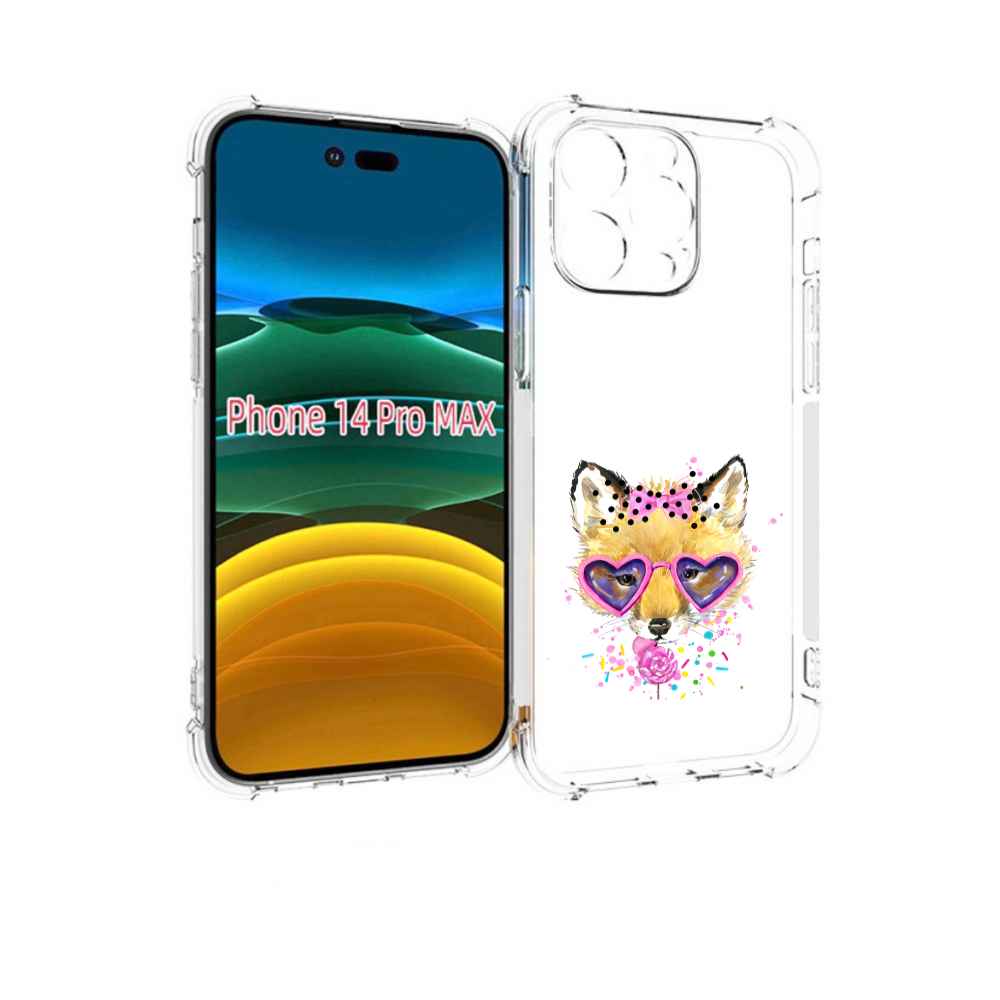 

Чехол MyPads лисенок с бантиком для iPhone 14 Pro Max, Прозрачный, Tocco