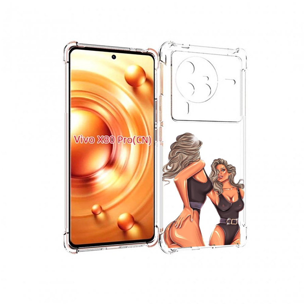 Чехол MyPads девушка-в-купальнике-черном женский для Vivo X80 PRO