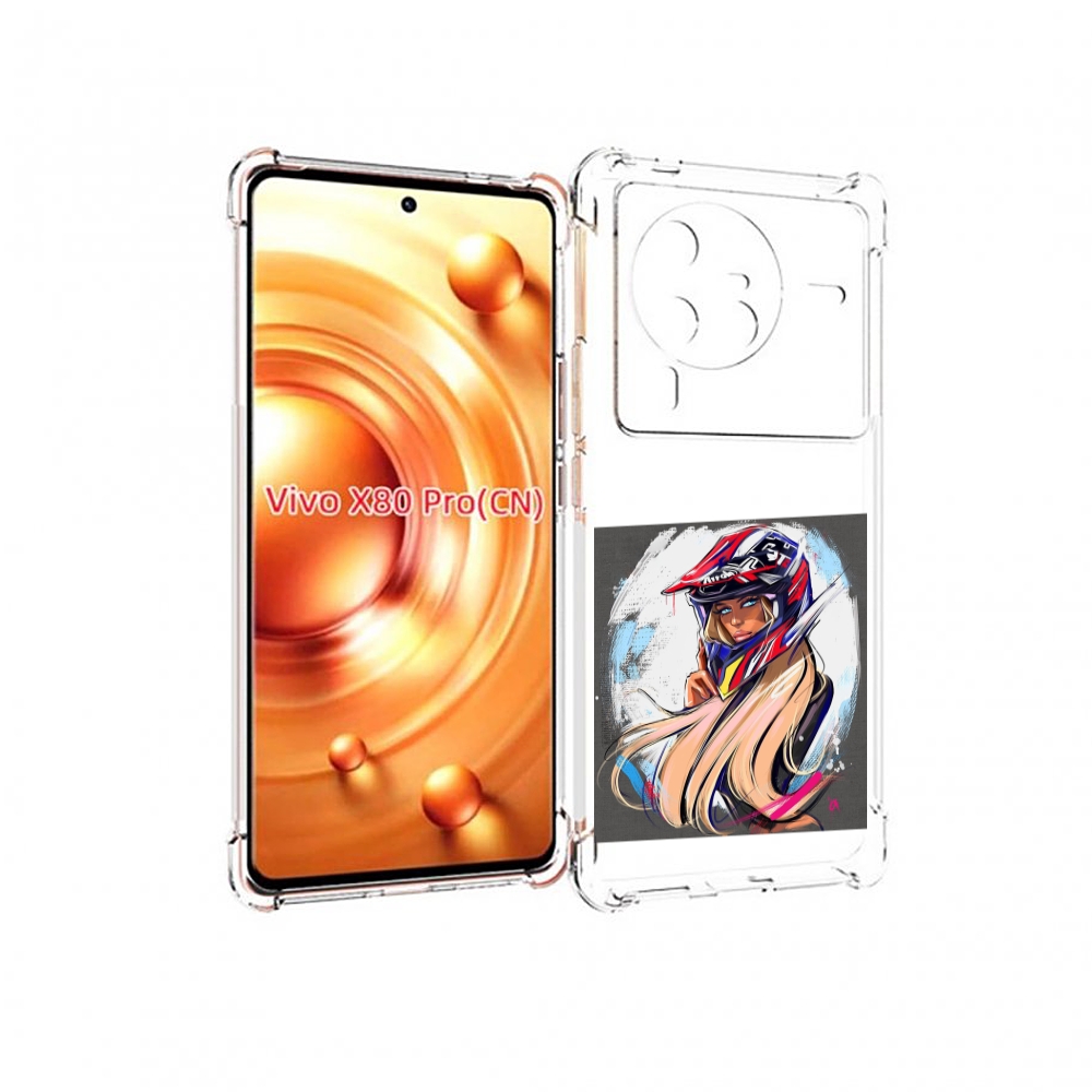 

Чехол MyPads девушка-в-шлеме для Vivo X80 PRO, Прозрачный, Tocco