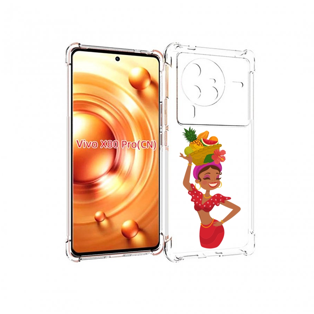 

Чехол MyPads девушка-мулатка для Vivo X80 Pro, Прозрачный, Tocco