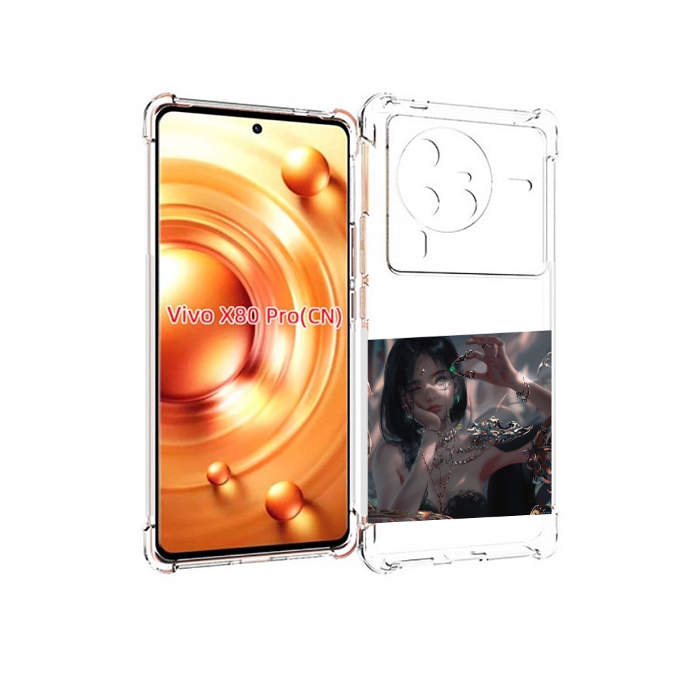 

Чехол MyPads девушка-с-алмазом для Vivo X80 Pro, Прозрачный, Tocco