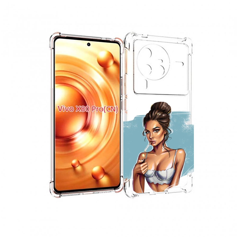 

Чехол MyPads девушка-с-зажигалкой для Vivo X80 PRO, Прозрачный, Tocco