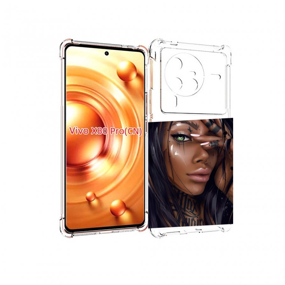 

Чехол MyPads девушка-с-зелеными-глазами-яркими для Vivo X80 Pro, Прозрачный, Tocco