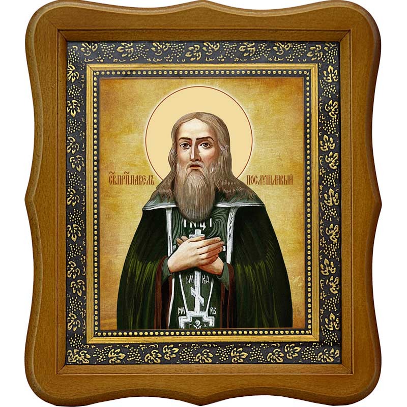 

Павел Послушливый Печерский преподобный. Икона на холсте.