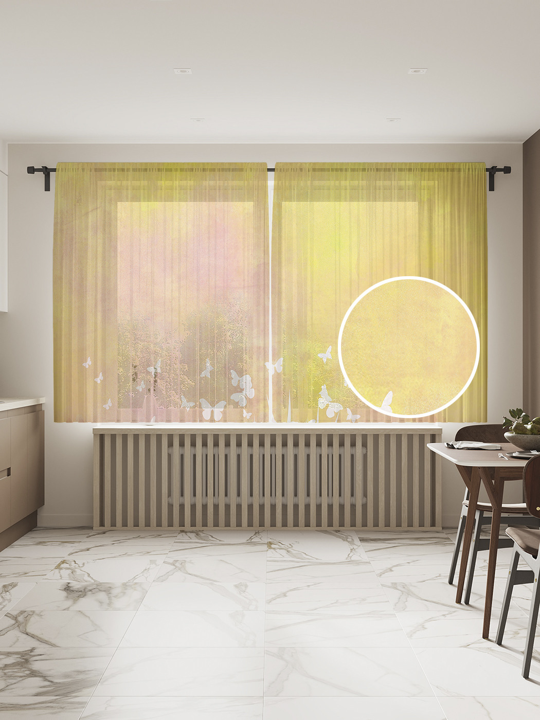 

Фототюль JoyArty "Порхание бабочек", 145x180 см (2 полотна со шторной лентой + 50 крючков), Порхание бабочек