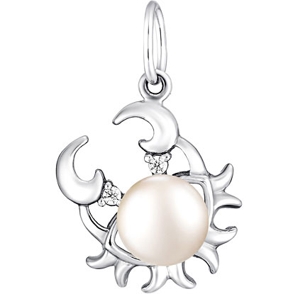 Подвеска из серебра DeFleur 53100.4S1, жемчуг/фианит