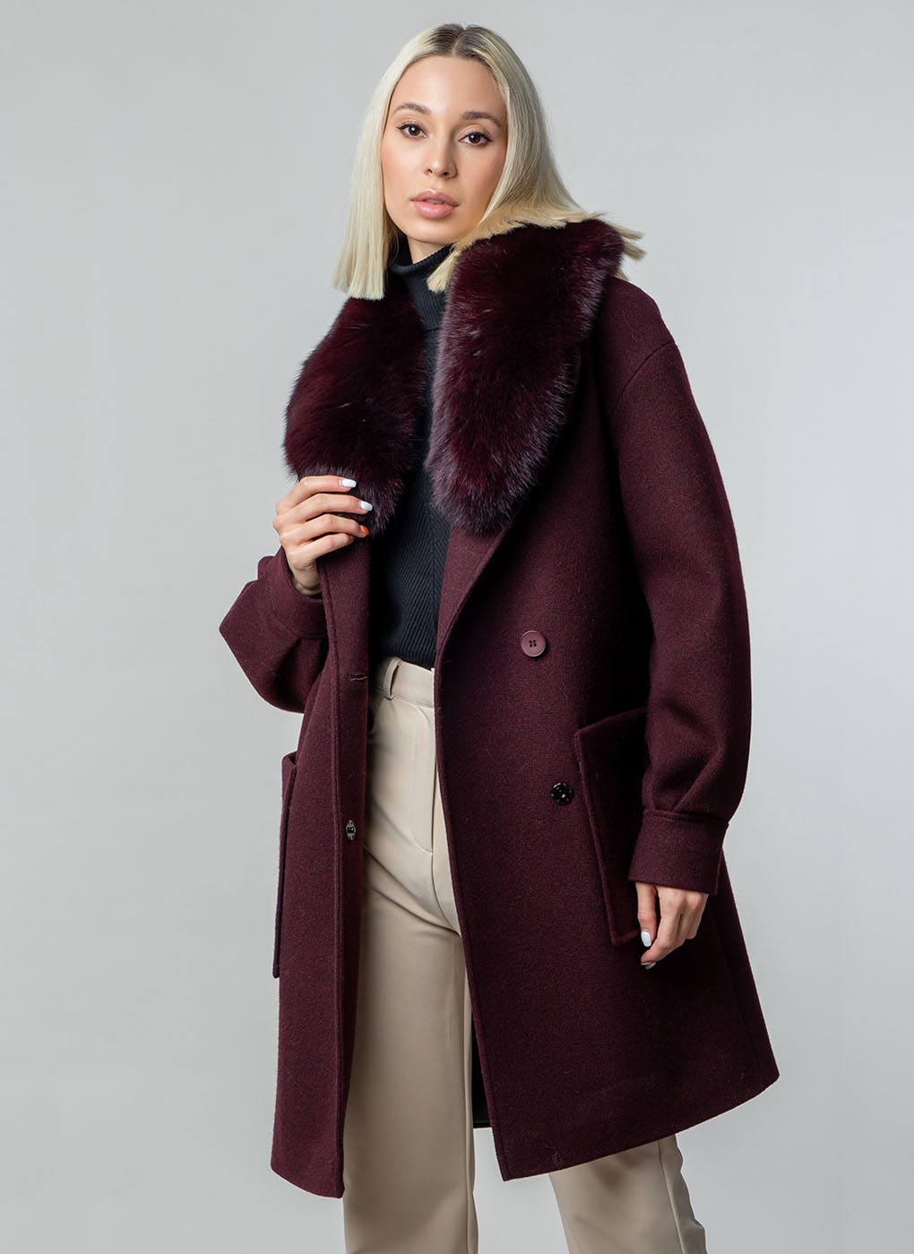 

Пальто женское Crosario 58306 бордовое 50 RU, 58306