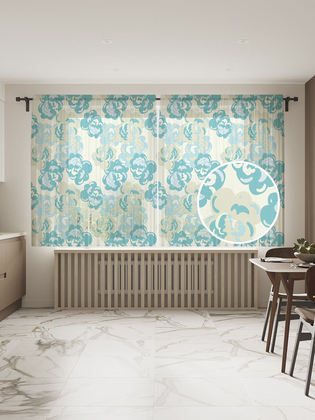 

Фототюль JoyArty "Абстрактные розы", 145x180 см (2 полотна со шторной лентой + 50 крючков), Абстрактные розы