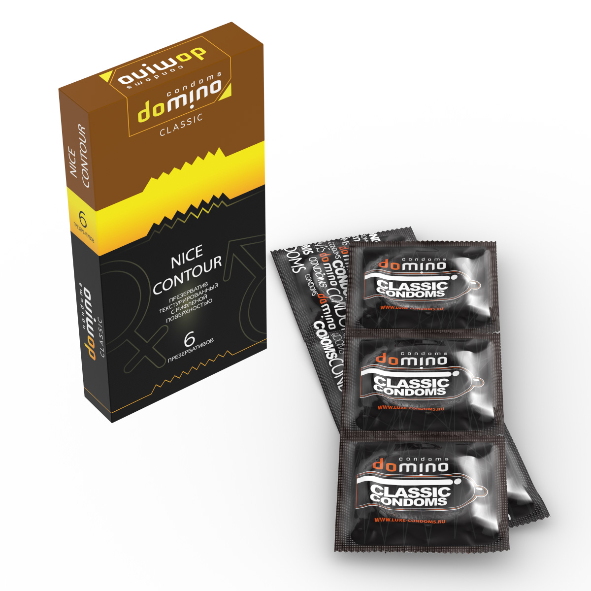 Презервативы текстурированные рифленые Domino Classic Nice Contour 6 шт