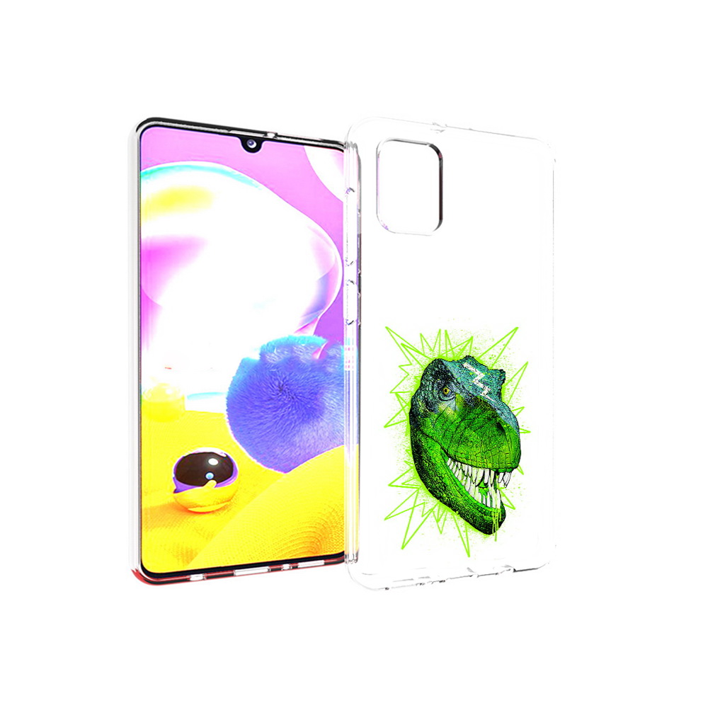 

Чехол MyPads Tocco для Samsung Galaxy A31 зеленый динозавр (PT146911.482.358), Прозрачный, Tocco