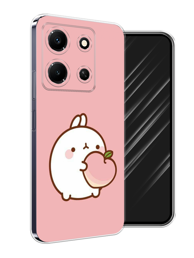 

Чехол Awog на Infinix Note 30i "Кролик с персиком", Розовый;бежевый, 3104350-1