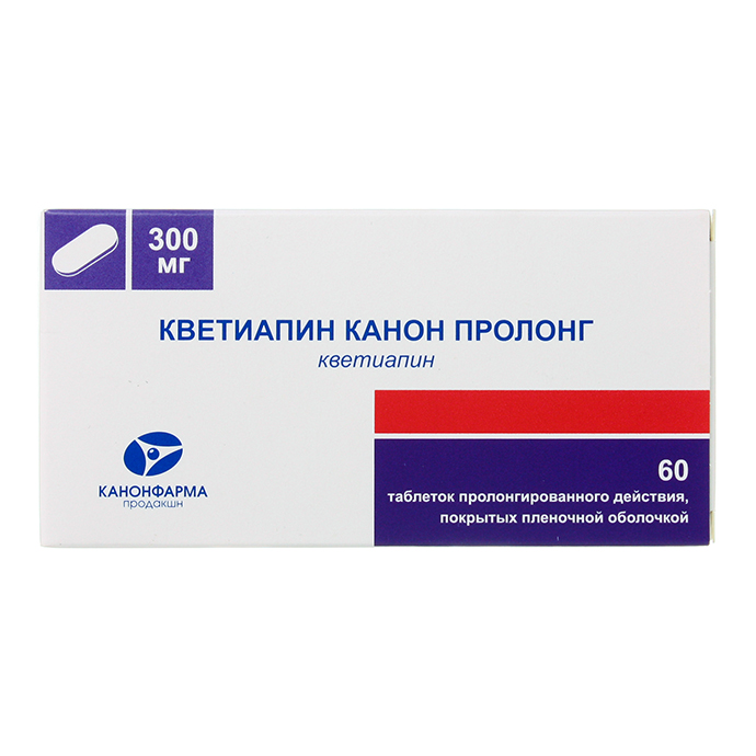 фото Кветиапин канон пролонг таблетки 300 мг 60 шт. канонфарма продакшн зао