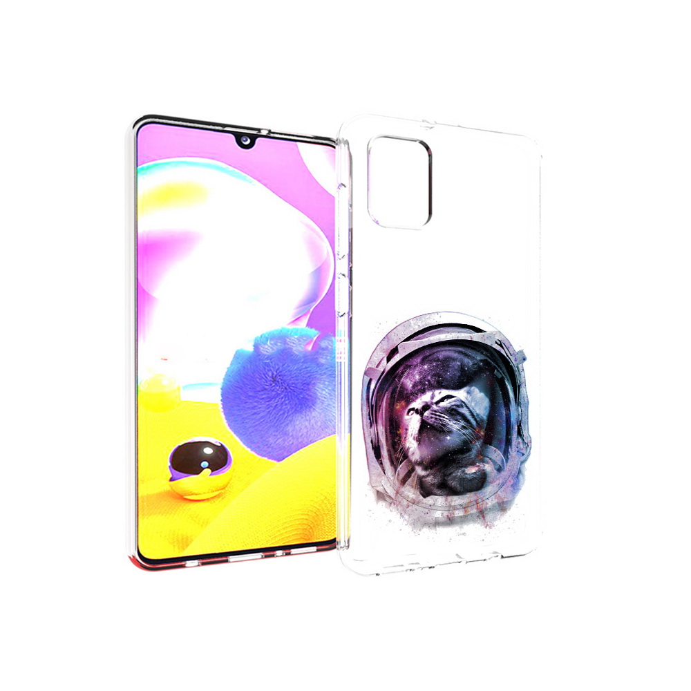 

Чехол MyPads Tocco для Samsung Galaxy A31 кот в шлеме (PT146911.482.396), Прозрачный, Tocco