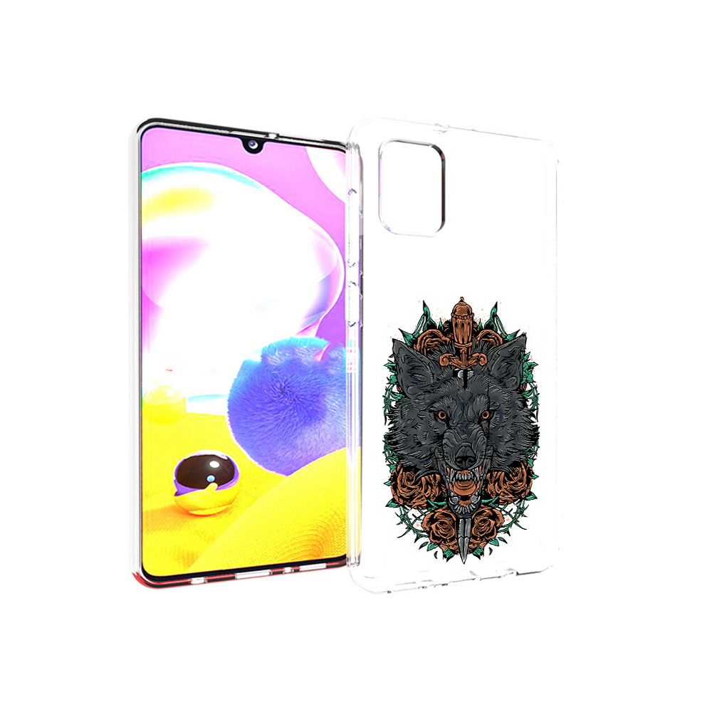 

Чехол MyPads Tocco для Samsung Galaxy A31 красивый злой волк (PT146911.482.409), Прозрачный, Tocco