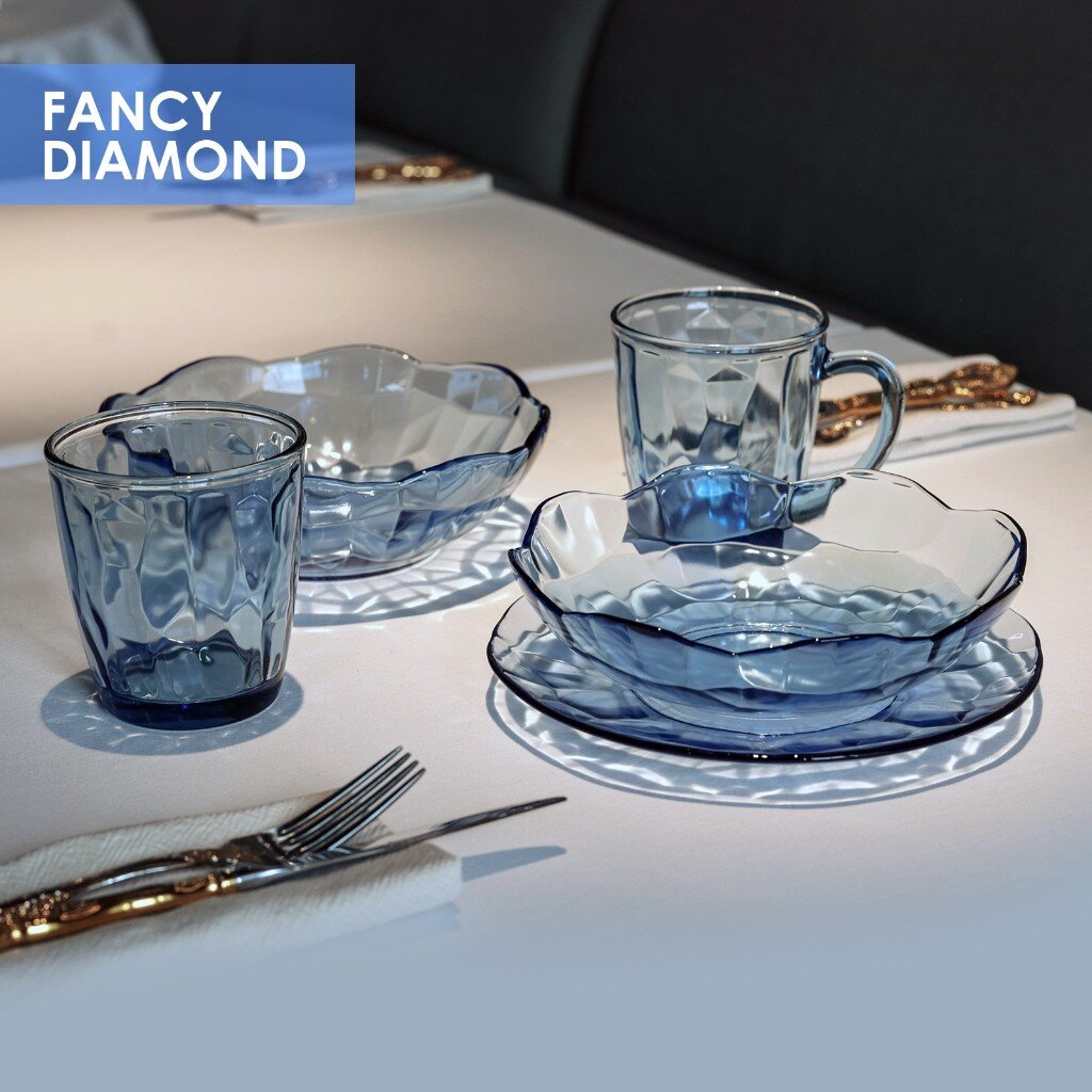 

Сервиз столовый Francy diamond 50558 стекло 25 предметов на 6 персон, Голубой, Francy diamond