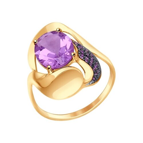 

Кольцо из золота р.  SOKOLOV 714664, фианит\аметист, 714664