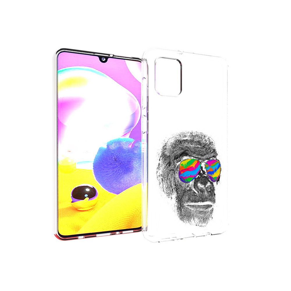 

Чехол MyPads Tocco для Samsung Galaxy A31 крутая обезьяна в очках (PT146911.482.422), Прозрачный, Tocco