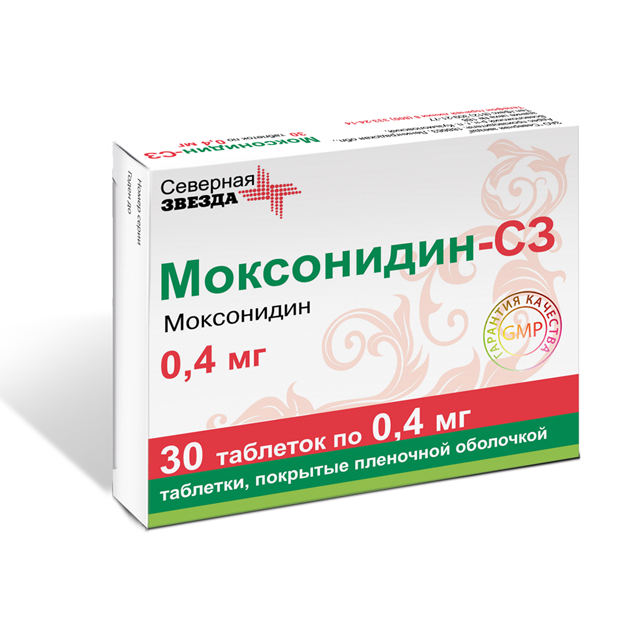 Купить Моксонидин-СЗ таблетки 0, 4 мг 30 шт., Северная Звезда, Россия